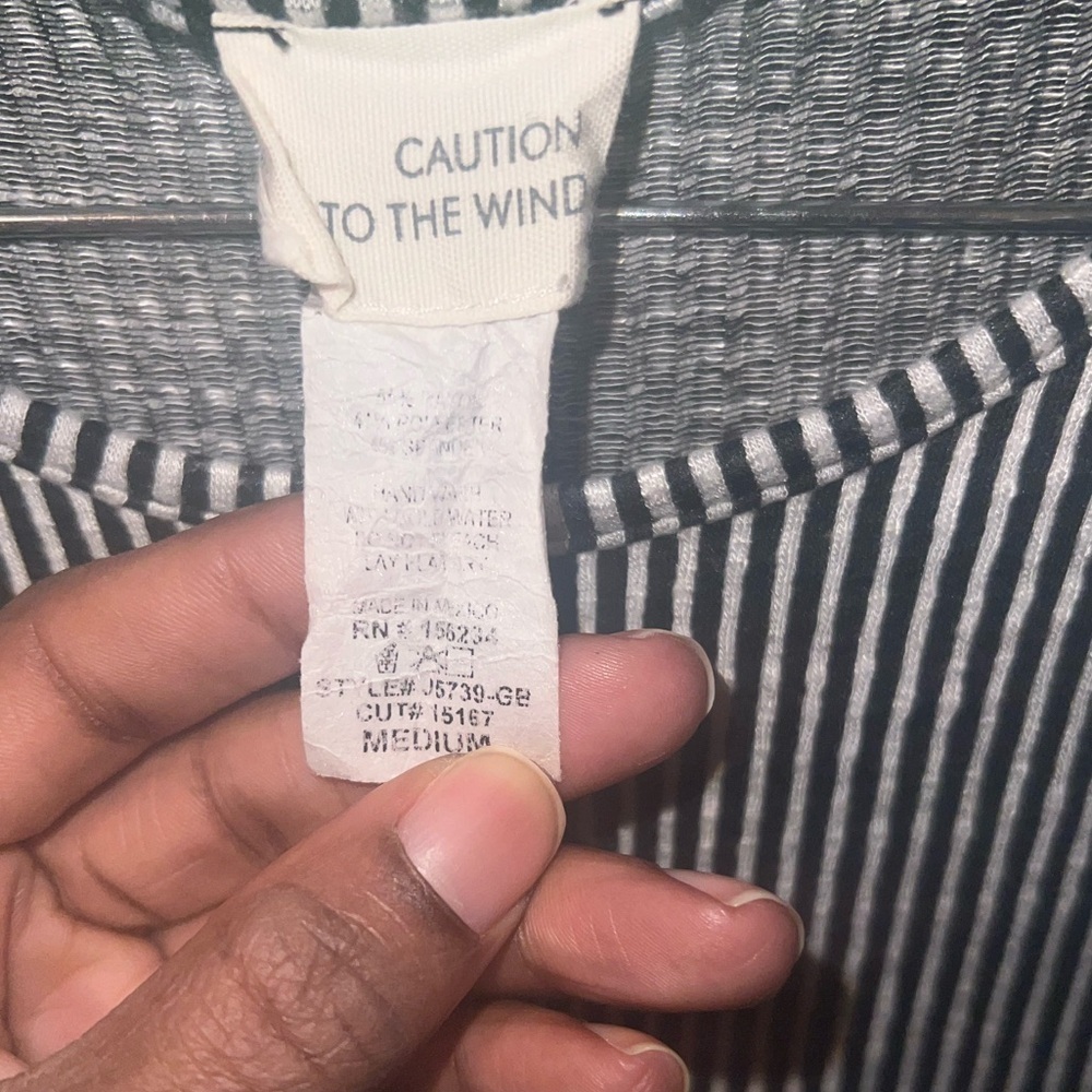 Caution To The Wind Striped Black and White Sleeveless Dress size Medium - Picture 3 of 5